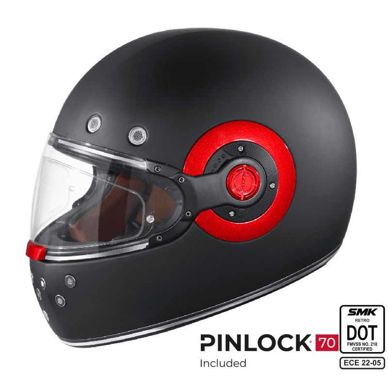 SMK Full Face Helmet Retro Solid Black MA 230