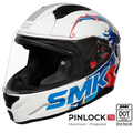 SMK Full Face Helmet Bionic Youth Splash White/Blue GL 154