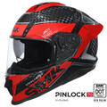 SMK Full Face Helmet Titan Carbon Nero Red GL 236