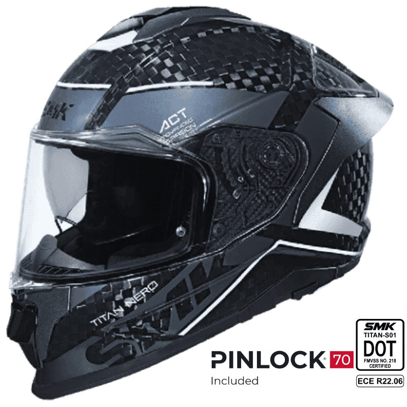 SMK Full Face Helmet Titan Carbon Nero Grey GL 261