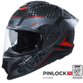 SMK Full Face Helmet Titan Carbon Nero Grey/Red GL 263