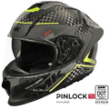 SMK Full Face Helmet Titan Carbon Nero Grey/Yellow GL 264