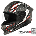 SMK Full Face Helmet Titan Fiberglass Panther Grey/White MA 213