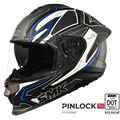 SMK Full Face Helmet Titan Fiberglass Panther Grey/Blue MA 215