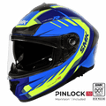 SMK Full Face Helmet Typhoon Aerot Blue/Yellow GL 545