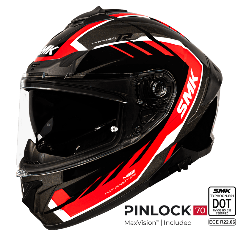 SMK Full Face Helmet Typhoon Aerot Red/Black GL 632