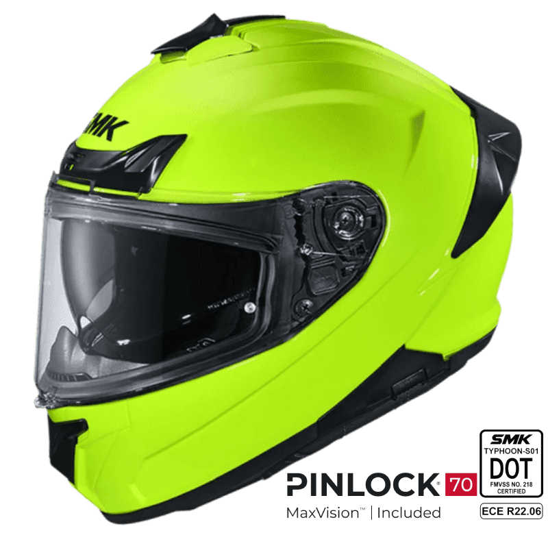 SMK Full Face Helmet Typhoon Solid Hi Vison HV 400