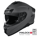 SMK Full Face Helmet Typhoon Solid Matt Nardo Grey MA 600