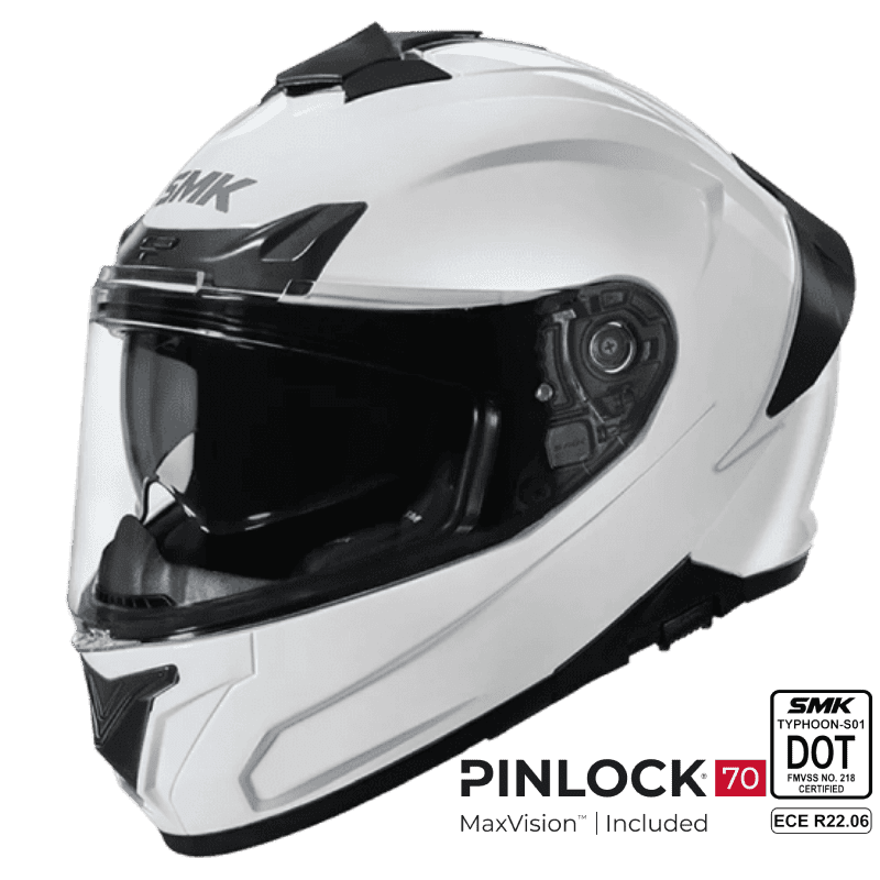 SMK Full Face Helmet Typhoon Solid White GL 100