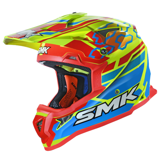 SMK Off Road Helmet Allterra Tribou Red/Blue GL 453